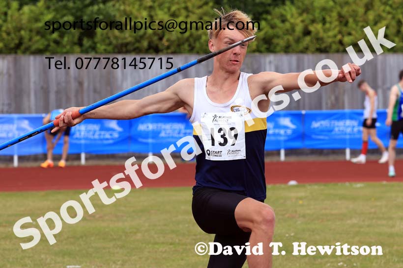 Mens Under-20s javelin, 2024 Northern Senior and Under-20s Track and Field Champs, Middlesbrough.  Photo: David T. Hewitson/Sports for All Pics